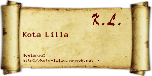 Kota Lilla névjegykártya